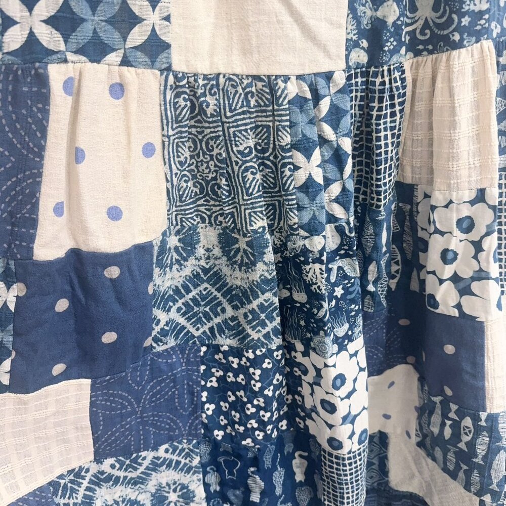 Handcrafted Indigo Patchwork Dress | Cotton Linen… - image 5